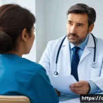 의사 환자관리 실패 사례 분석 - A poignant image capturing a communication breakdown between a doctor and a patient. The doctor, a m...